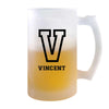 Verre à Bière Vincent Lettre Sport | Chope de Bière Pinte | Idée Cadeau Prénom Style Basket Université Anniversaire Papa Collègue Départ Retraite Noël
