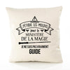 Housse de Coussin Premium Guide Ministère Magie Homme - Coton Canvas Fairtrade Beige Idée Cadeau Décoration Canapé 40x40