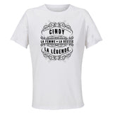 Maillot de Sport Femme pour Cindy Copie Deesse Legende Noire - T-Shirt Respirant Polyester Manches Courtes - Cadeau Sportive Anniversaire Noël Fête des Mères