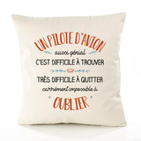Housse de Coussin Premium Un Pilote d'avion Aussi génial - Coton Canvas Fairtrade Beige Idée Cadeau Décoration Canapé