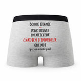 Caleçon Gardien Dimmeuble ça n'existe Pas Homme - Humour Boxer Gris Idée Cadeau