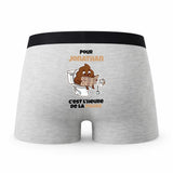 Caleçon pour Jonathan Heure de la Pause - Humour Boxer Gris Idée Cadeau
