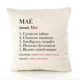 Housse de Coussin Premium Maé Définition - Coton Canvas Fairtrade Beige Idée Cadeau Décoration Canapé