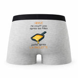 Caleçon Herve Courir après la Raclette - Humour Boxer Gris Idée Cadeau
