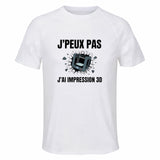 Maillot de Sport Homme Impression 3D J'peux Pas - T-Shirt Respirant Polyester Manches Courtes - Cadeau Sportif Anniversaire Noël Fête des Pères