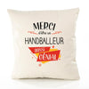 Housse de Coussin Premium Merci Handballeur Génial - Coton Canvas Fairtrade Beige Idée Cadeau Décoration Canapé