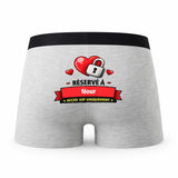 Caleçon Réservé à Nour - Humour Boxer Gris Idée Cadeau