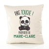 Housse de Coussin Premium Marie-Claire Pas Touche Panda - Coton Canvas Fairtrade Beige Idée Cadeau Décoration Canapé 40x40