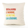 Housse de Coussin Premium Benjamin Mythe Légende Vintage - Coton Canvas Fairtrade Beige Idée Cadeau Décoration Canapé