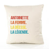 Housse de Coussin Premium Antoinette la Déesse la Légende Vintage - Coton Canvas Fairtrade Beige Idée Cadeau Décoration Canapé