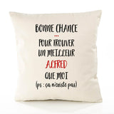 Housse de Coussin Premium Alfred ça n'existe Pas Homme - Coton Canvas Fairtrade Beige Idée Cadeau Décoration Canapé