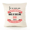 Housse de Coussin Premium Bibi Superwomen - Coton Canvas Fairtrade Beige Idée Cadeau Décoration Canapé