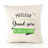 Housse de Coussin Premium Meilleur Grand-père de Tous Les Temps 2 - Coton Canvas Fairtrade Beige Idée Cadeau Décoration Canapé