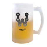 Verre à Bière Wesley Lettre | Chope de Bière Pinte | Idée Cadeau Prénom Anniversaire Papa Collègue Départ Retraite Noël