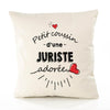 Housse de Coussin Premium Juriste d'amour - Coton Canvas Fairtrade Beige Idée Cadeau Décoration Canapé 40x40