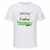 Maillot de Sport Homme Meilleur Employe De Tous Les Temps - T-Shirt Respirant Polyester Manches Courtes - Cadeau Sportif Anniversaire Noël Fête des Pères