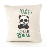 Housse de Coussin Premium Pas Touche Panda - Coton Canvas Fairtrade Beige Idée Cadeau Décoration Canapé 40x40