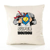 Housse de Coussin Premium Super Doudou - Coton Canvas Fairtrade Beige Idée Cadeau Décoration Canapé