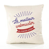Housse de Coussin Premium Webmaster Meilleur Monde - Coton Canvas Fairtrade Beige Idée Cadeau Décoration Canapé