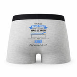 Caleçon Beau-Papa Kine - Humour Boxer Gris Idée Cadeau Fête des Pères