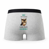 Caleçon Anny la Plus Chouette - Humour Boxer Gris Idée Cadeau