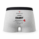 Caleçon Fanny d'amour - Humour Boxer Gris Idée Cadeau