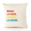 Housse de Coussin Premium Magali la Déesse la Légende Vintage - Coton Canvas Fairtrade Beige Idée Cadeau Décoration Canapé