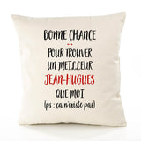 Housse de Coussin Premium Jean-Hugues ça n'existe Pas Homme - Coton Canvas Fairtrade Beige Idée Cadeau Décoration Canapé 40x40