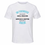 Maillot de Sport Homme pour Un Psychologue Formidable Blanc - T-Shirt Respirant Polyester Manches Courtes - Cadeau Sportif Anniversaire Noël Fête des Pères