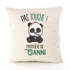 Housse de Coussin Premium Gianni Pas Touche Panda - Coton Canvas Fairtrade Beige Idée Cadeau Décoration Canapé 40x40
