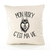 Housse de Coussin Premium Husky - Coton Canvas Fairtrade Beige Idée Cadeau Décoration Canapé 40x40