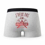 Caleçon Barbecue - Humour Boxer Gris Idée Cadeau Passion
