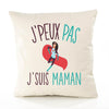 Housse de Coussin Premium Maman Version Blanc - Coton Canvas Fairtrade Beige Idée Cadeau Décoration Canapé