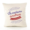 Housse de Coussin Premium aviatrice Meilleure Monde - Coton Canvas Fairtrade Beige Idée Cadeau Décoration Canapé