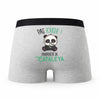 Caleçon Cataleya Pas Touche Panda - Humour Boxer Gris Idée Cadeau