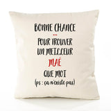 Housse de Coussin Premium Maé ça n'existe Pas Homme - Coton Canvas Fairtrade Beige Idée Cadeau Décoration Canapé
