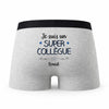 Caleçon Ernest Un Super Collègue - Humour Boxer Gris Idée Cadeau