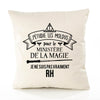 Housse de Coussin Premium RH Grand cru - Coton Canvas Fairtrade Beige Idée Cadeau Décoration Canapé