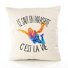 Housse de Coussin Premium Saut en Parachute - Coton Canvas Fairtrade Beige Idée Cadeau Décoration Canapé