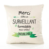 Housse de Coussin Premium Merci Surveillant Inoubliable - Coton Canvas Fairtrade Beige Idée Cadeau Décoration Canapé