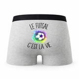 Caleçon Futsal - Humour Boxer Gris Passion Idée Cadeau