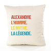 Housse de Coussin Premium Alexandre Mythe Légende Vintage - Coton Canvas Fairtrade Beige Idée Cadeau Décoration Canapé