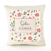 Housse de Coussin Femme Odile d'amour Motif Floral déco Salon canapé Chambre Cadeau Femme Anniversaire noël Coussin décoratif Motif Floral