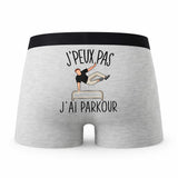 Caleçon Parkour - Humour Boxer Gris Idée Cadeau Passion