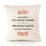 Housse de Coussin Premium Un Papy Aussi génial - Coton Canvas Fairtrade Beige Idée Cadeau Décoration Canapé