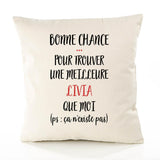 Housse de Coussin Premium Livia ça n'existe Pas - Coton Canvas Fairtrade Beige Idée Cadeau Décoration Canapé 40x40