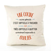 Housse de Coussin Premium Une Corine Aussi géniale - Coton Canvas Fairtrade Beige Idée Cadeau Décoration Canapé