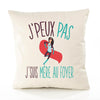 Housse de Coussin Premium mère au Foyer Version Blanc - Coton Canvas Fairtrade Beige Idée Cadeau Décoration Canapé