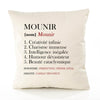 Housse de Coussin Premium Mounir Définition - Coton Canvas Fairtrade Beige Idée Cadeau Décoration Canapé