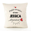 Housse de Coussin Premium Jessica d'amour - Coton Canvas Fairtrade Beige Idée Cadeau Décoration Canapé 40x40